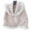 Women's Knitted Racoon Fur Shawl, Pullover Design